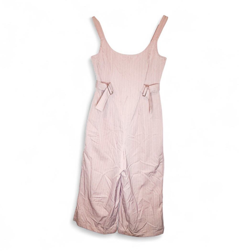 Charlotte Russe Blush Pinstripe Sleeveless Jumpsuit Overalls Size Medium Concert